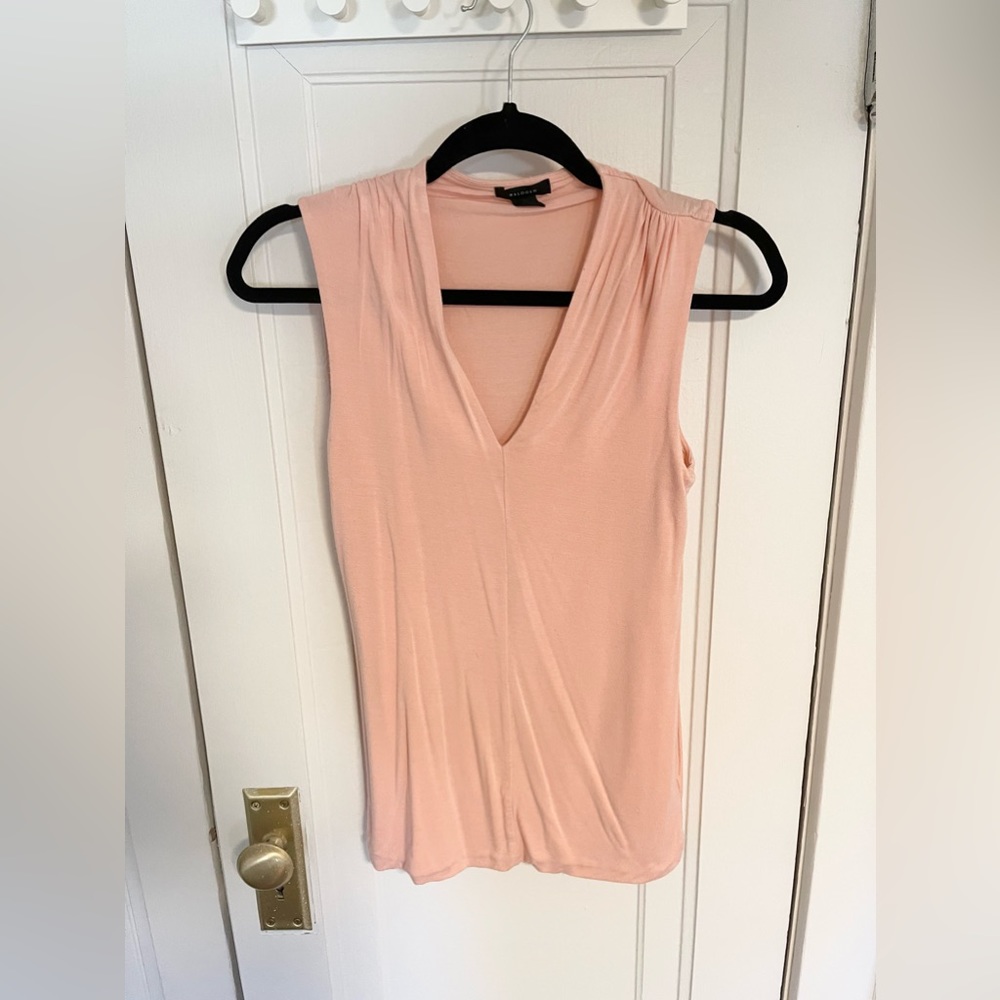 Halogen v neck sleeves stretchy top